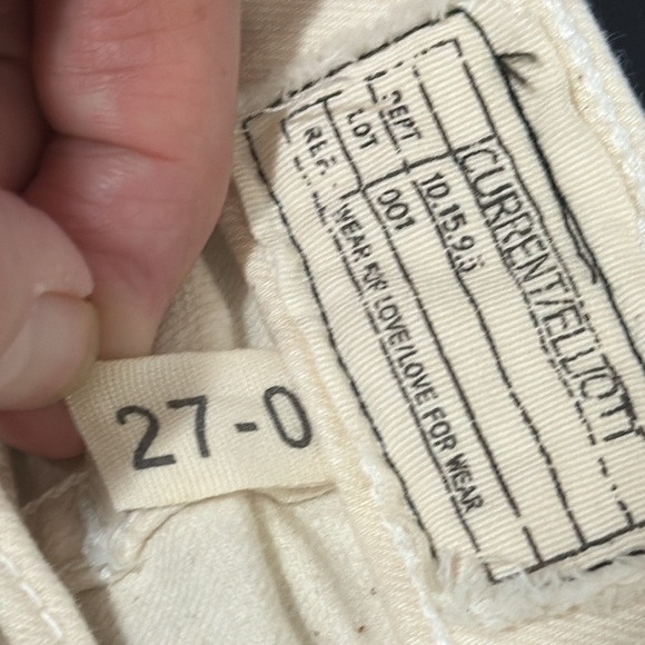 Current Elliot Sample The Stiletto Jeans Women's 27/0 Natural Creme Slim Leg - Picture 8 of 12